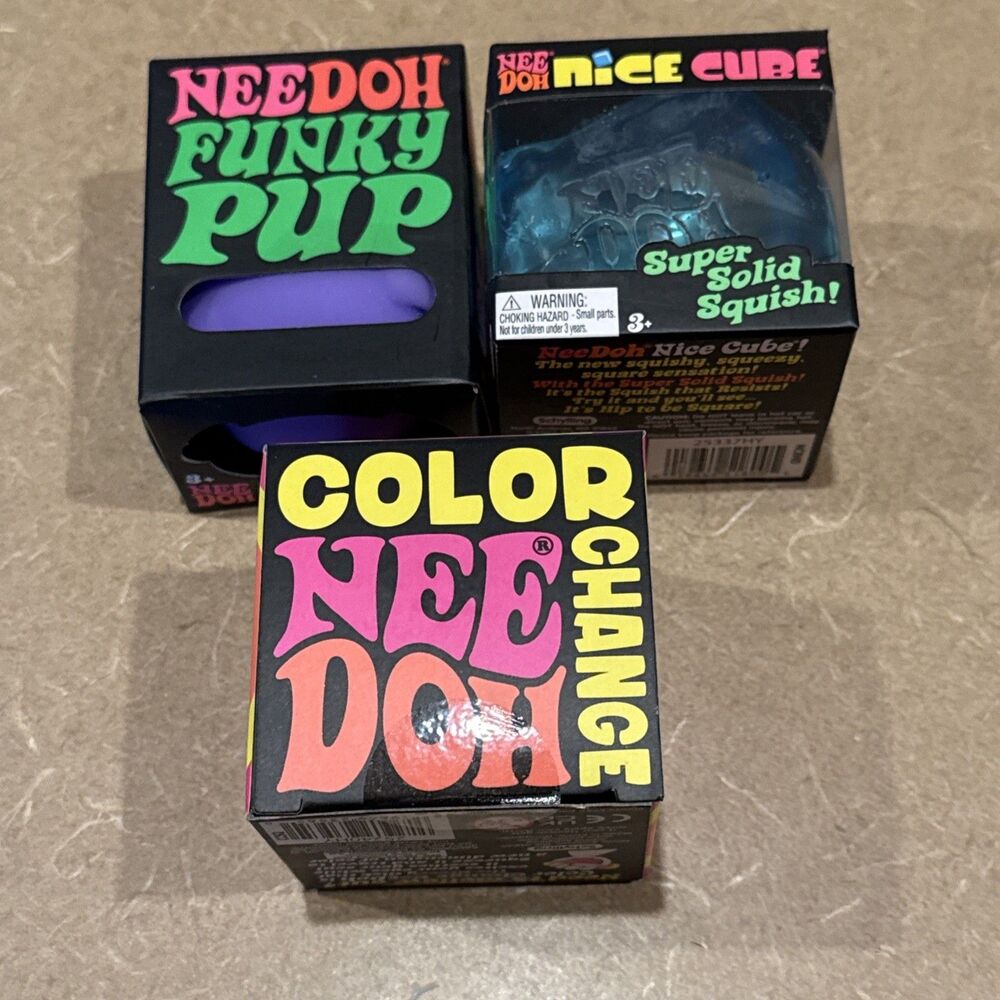 NeeDoh Squishy BUNDLE SET LOT Of 3 items Viral TikTok Gift Nee Doh Color Change